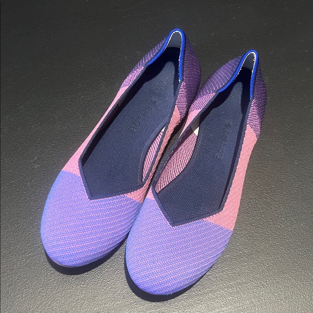 Rothy's Knit Ballet Flats in Purple and Pink